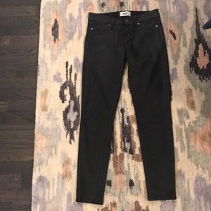 Paige faux leather ankle jeans